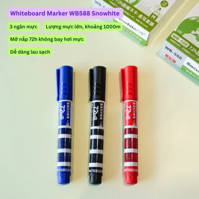 Bút dạ bảng ba khoang mực, mở nắp 72 giờ WB588