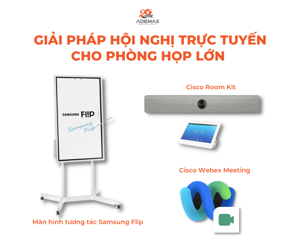 Ademax cung cấp hệ sinh thái hội nghị trực tuyến dành cho phòng họp lớn
